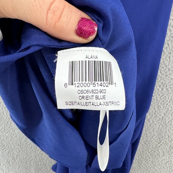 BCBGMaxAzria Alana Side Drape Dress Orient Blue Sleeveless Pullover Size XS - Picture 7 of 12